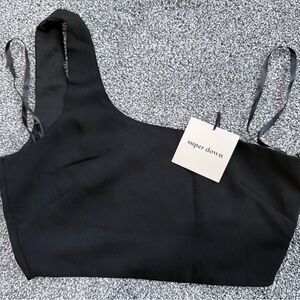 Superdown Black Crop Top